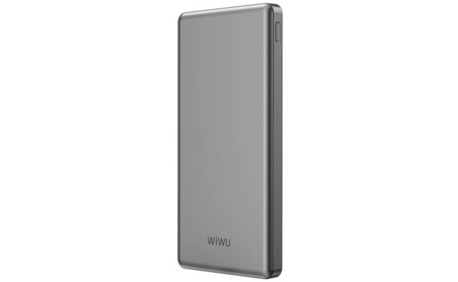WiWU Wi-P013 Slim Series Ultra Slim Portable Power Bank 10000mAh 22.5W With LED Light Indicator - Gray